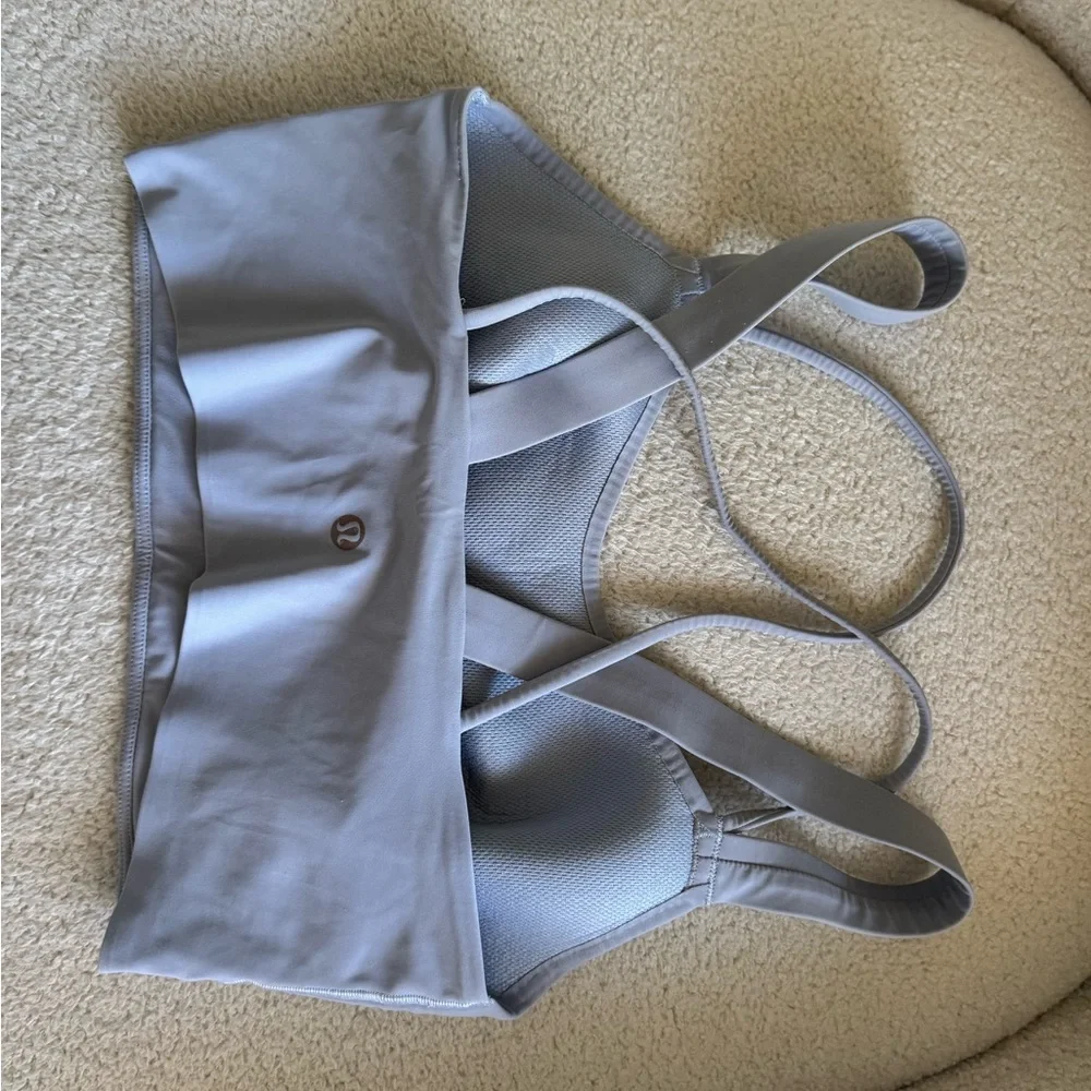 Gray Strappy Sports Bra - Picture 2 of 3